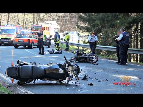 Zwei schwerverletzte Motorradfahrer bei Kollision im Gegenverkehr (Erndtebrück/Bad Laasphe, NRW)