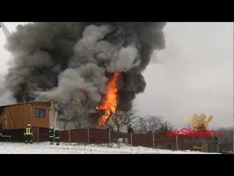 Großbrand Bad Laasphe Oberndorf : Feuer bei Firma Rothenpieler