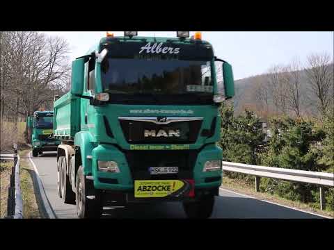 LKW-Demo im Sauerland 26.03.2022 Protest-Rundfahrt der Spediteure gegen die steigenden Spritpreise