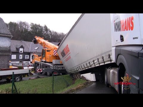 Navi-Opfer! Sattelzug fährt sich gnadenlos fest (Wilnsdorf-Rudersdorf/NRW)