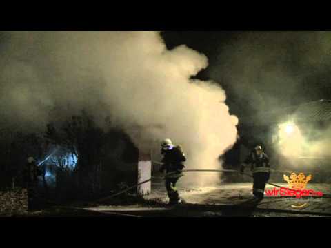 Feuer in Littfeld -- Hütte und Garage im Vollbrand