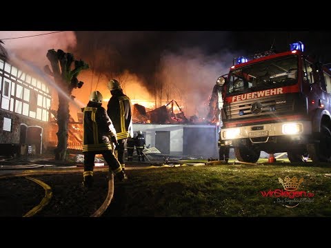 Vollbrand eines Bauernhofes in Bad Laasphe! Keine Hinweise zur Brandursache