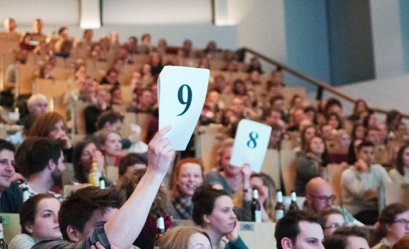 Die Jury im Publikum bewertete die Auftritte der PoetInnen.
